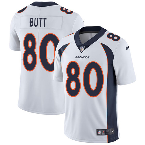 Nike Broncos #80 Jake Butt White Men's Stitched NFL Vapor Untouchable Limited Jersey - Click Image to Close